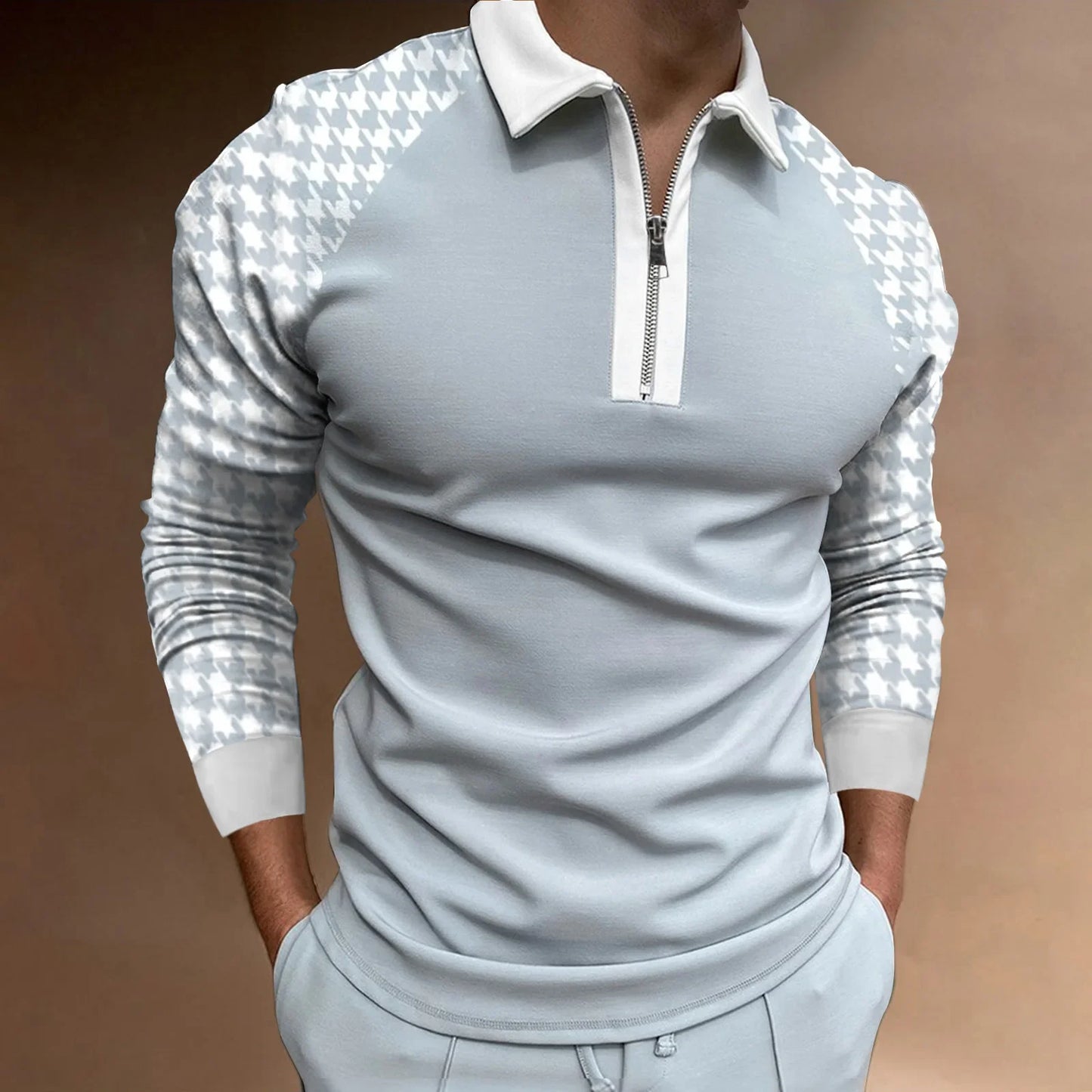 Men's zipped polo shirt