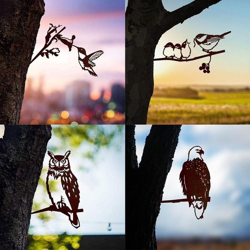 Metal Hummingbird Art Yard