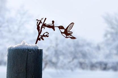Metal Hummingbird Art Yard