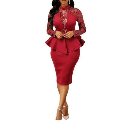 Midi Bodycon Dress with Sequins