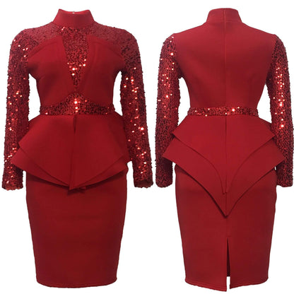 Midi Bodycon Dress with Sequins