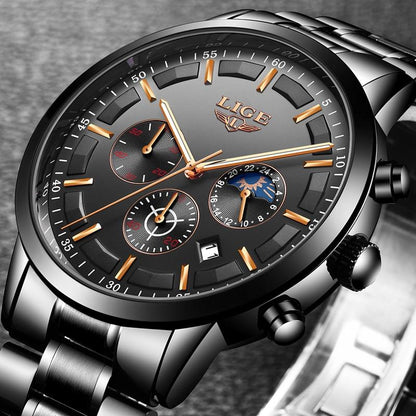 Military Black Steel Watch