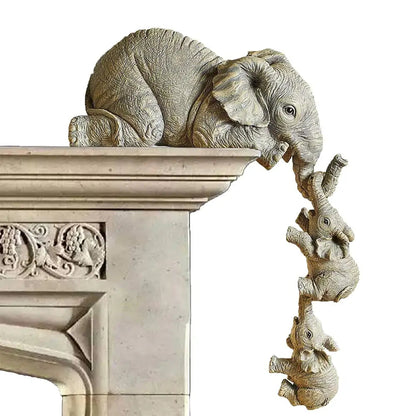 Mother and baby elephant figurine