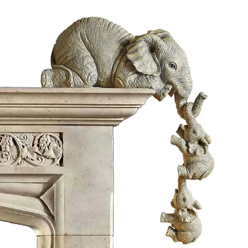 Mother and baby elephant figurine