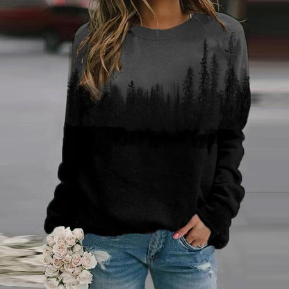 Mountain Printed Pullover Sweatshirts