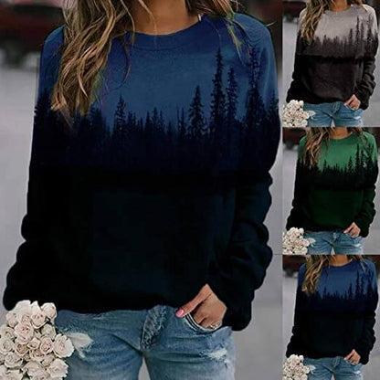 Mountain Printed Pullover Sweatshirts