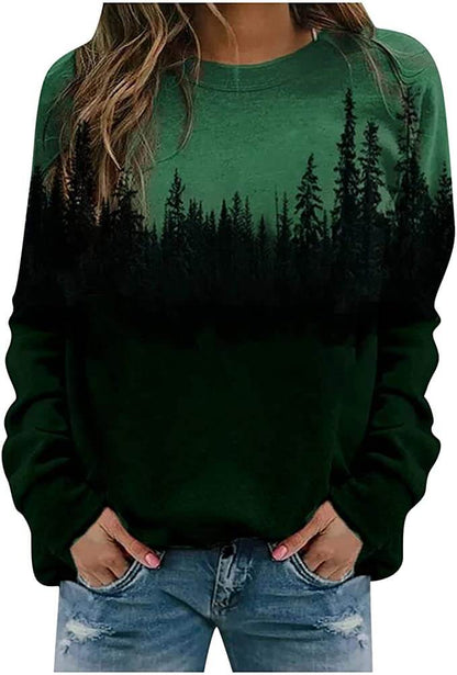 Mountain Printed Pullover Sweatshirts