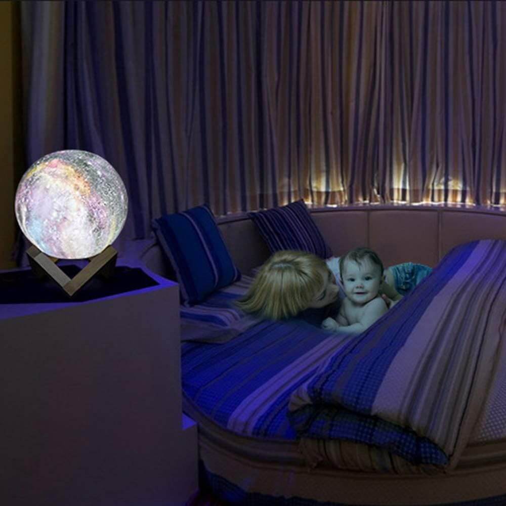 Multicoloured 3D Moon Lamp