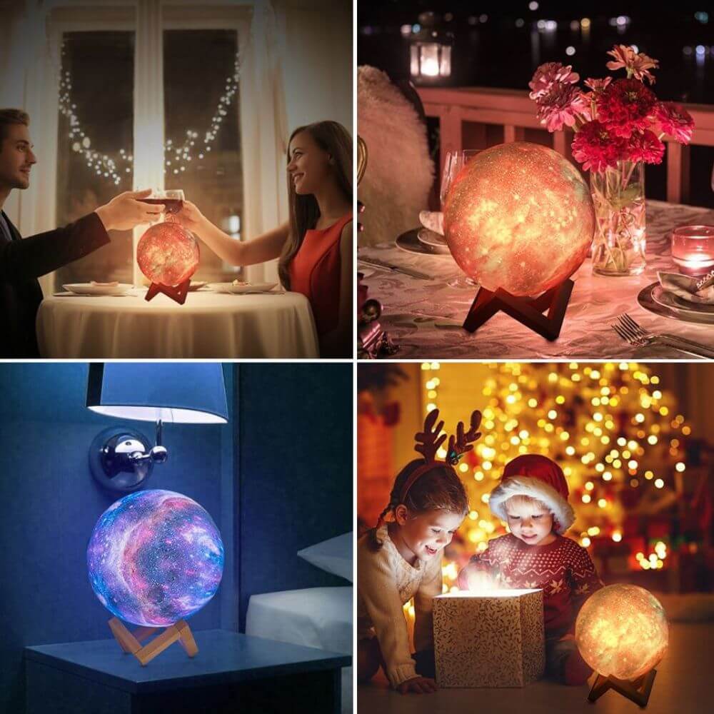 Multicoloured 3D Moon Lamp