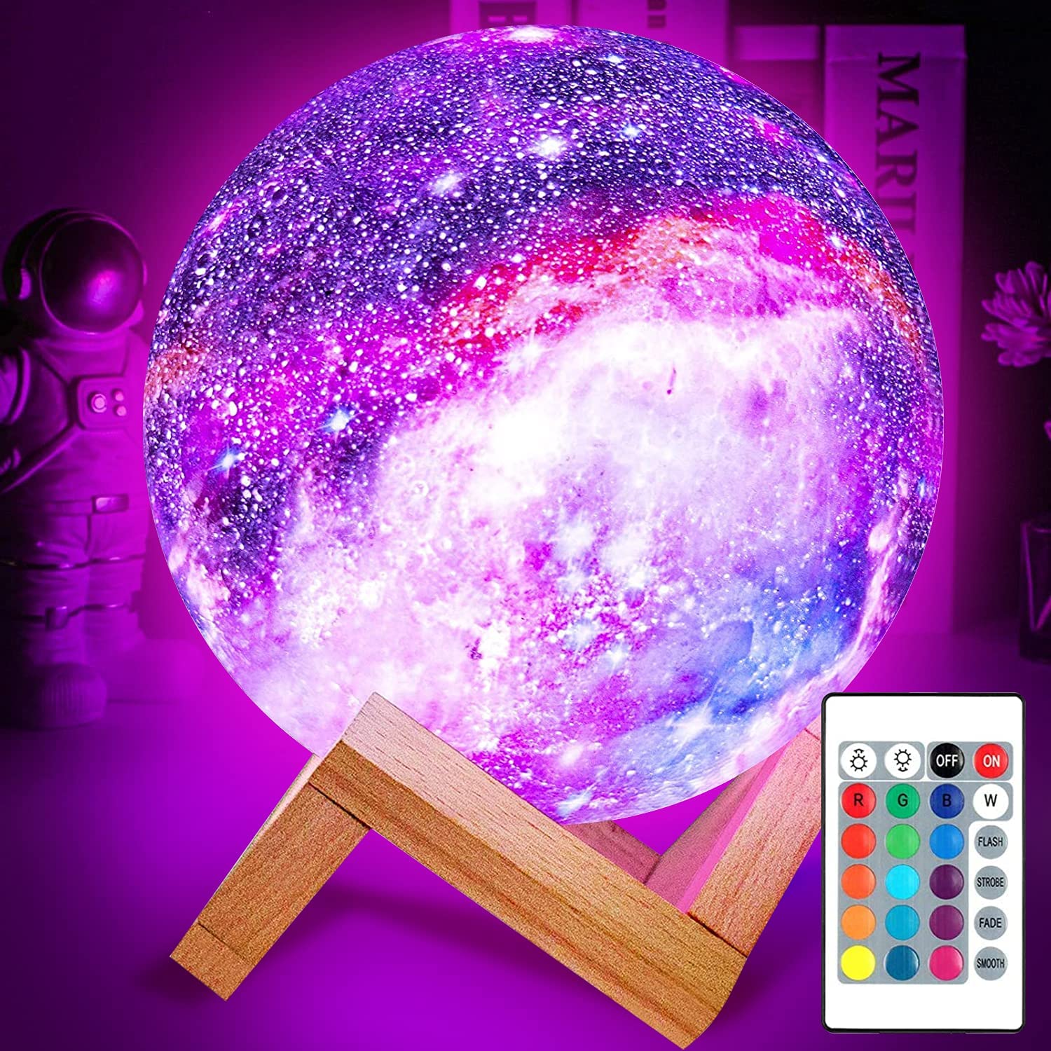 Multicoloured 3D Moon Lamp