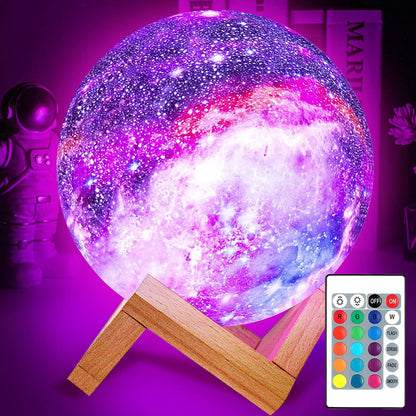Multicoloured 3D Moon Lamp