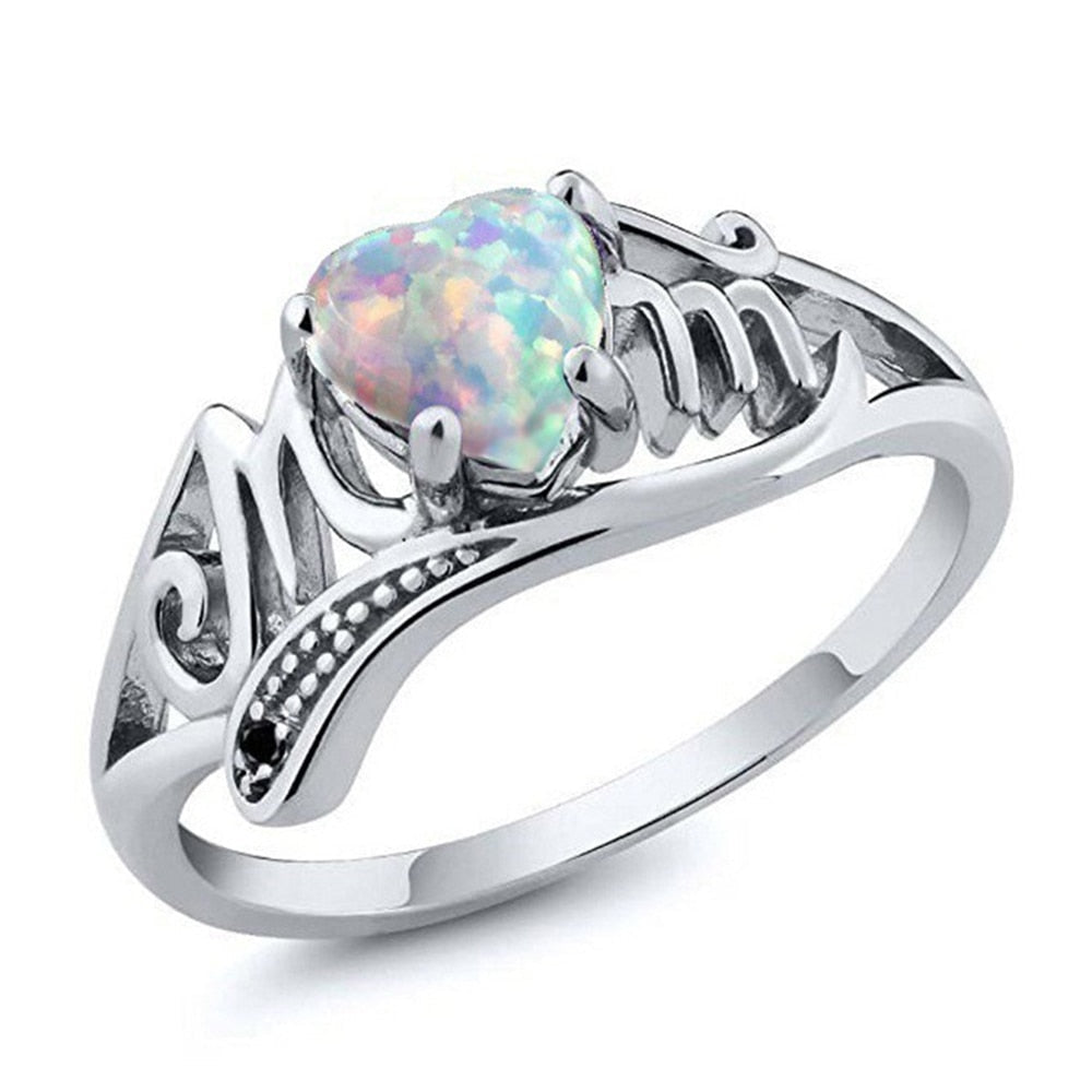 Mum Heart Opal Ring