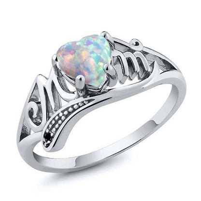 Mum Heart Opal Ring