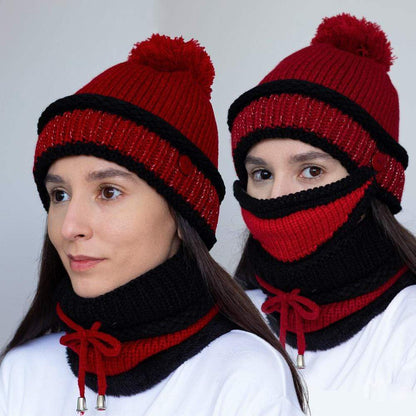3-in-1 Beanie Sjaal Masker Set