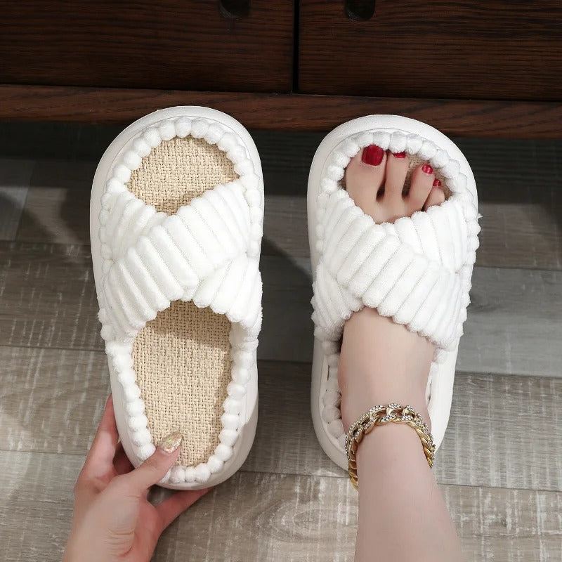 Non-slip bath slippers with open toe