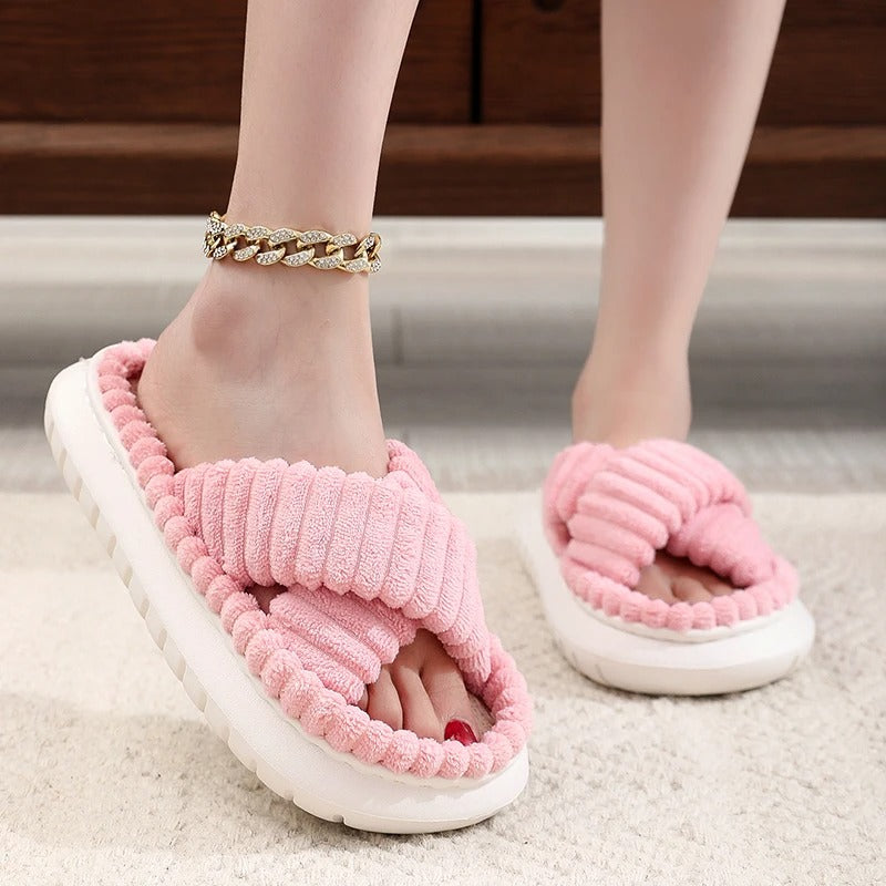 Non-slip bath slippers with open toe