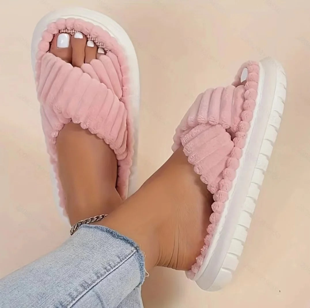 Non-slip bath slippers with open toe