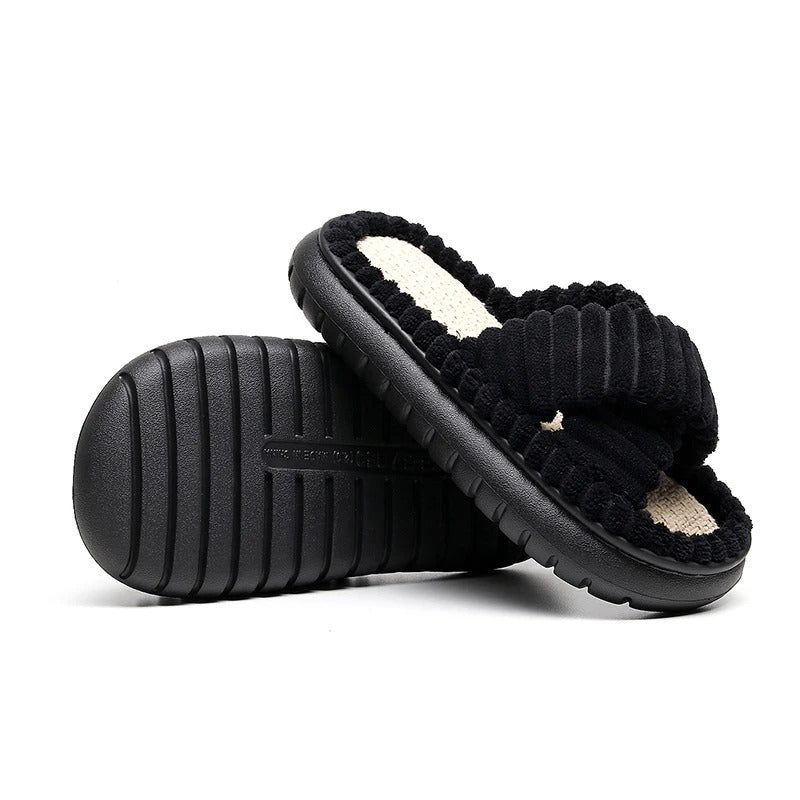 Non-slip bath slippers with open toe