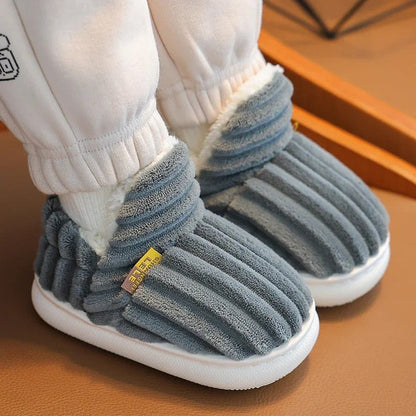 Non-slip children's slippers with soft sole and plush