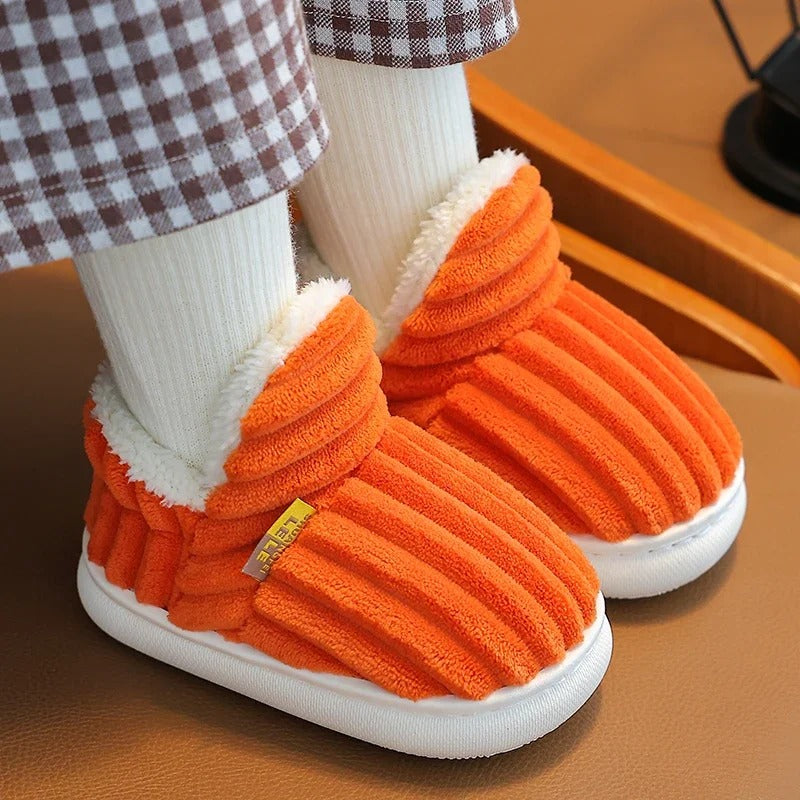 Non-slip children's slippers with soft sole and plush