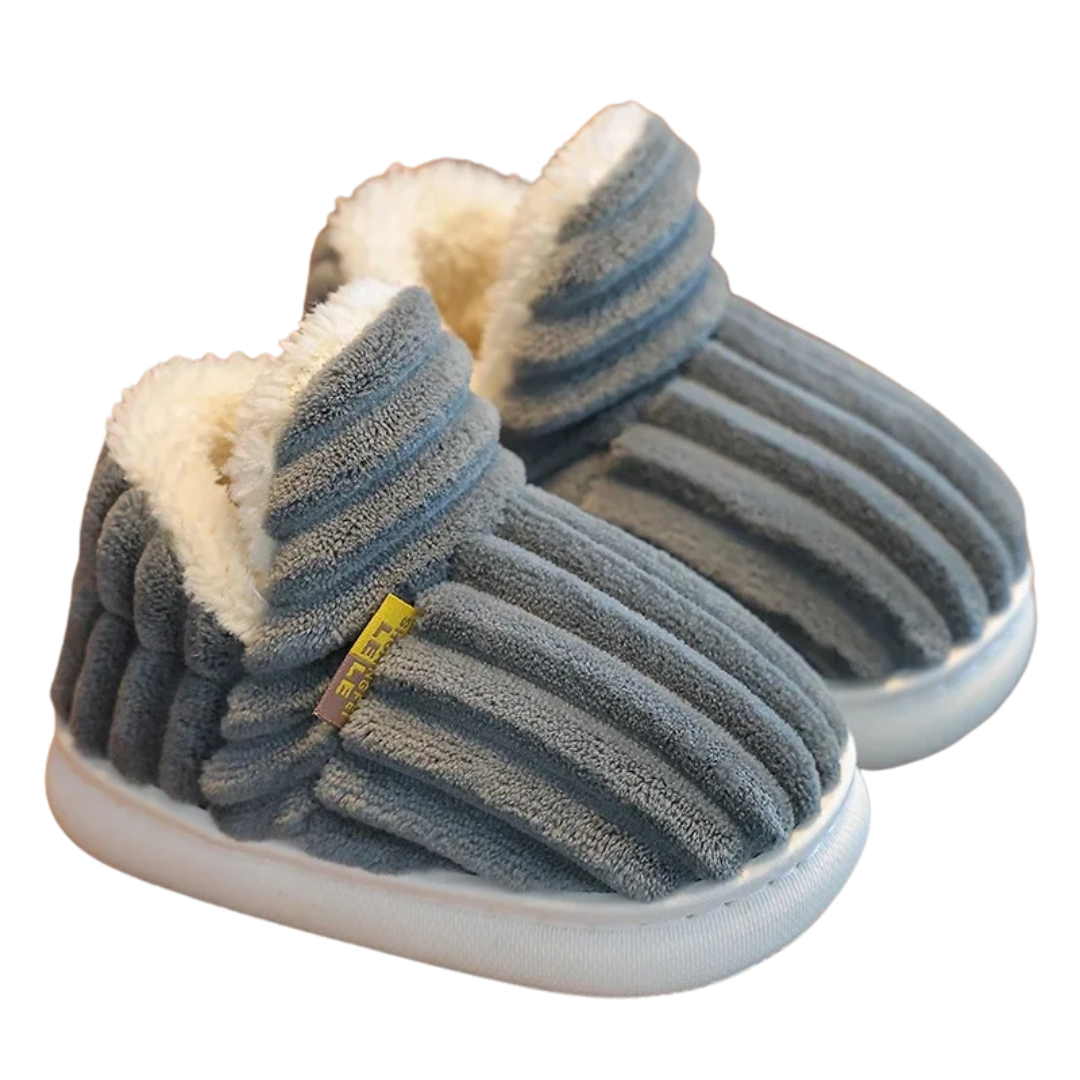 Non-slip children's slippers with soft sole and plush