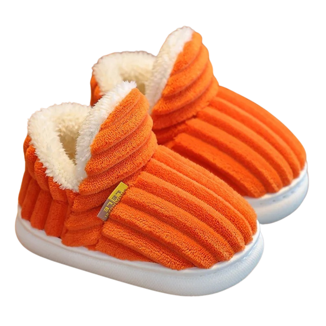 Non-slip children's slippers with soft sole and plush