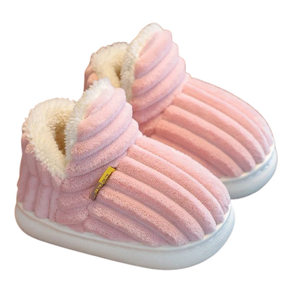 Non-slip children's slippers with soft sole and plush