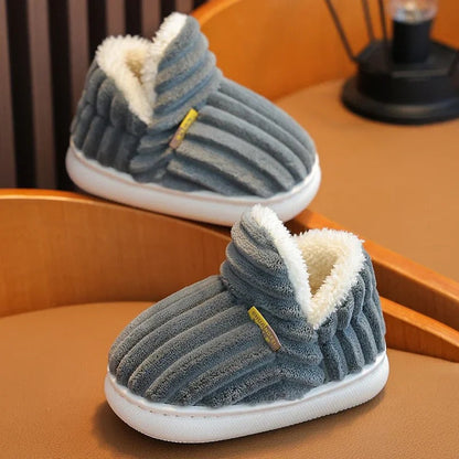 Non-slip children's slippers with soft sole and plush