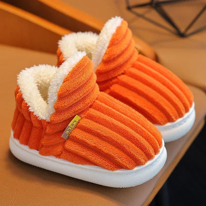 Non-slip children's slippers with soft sole and plush