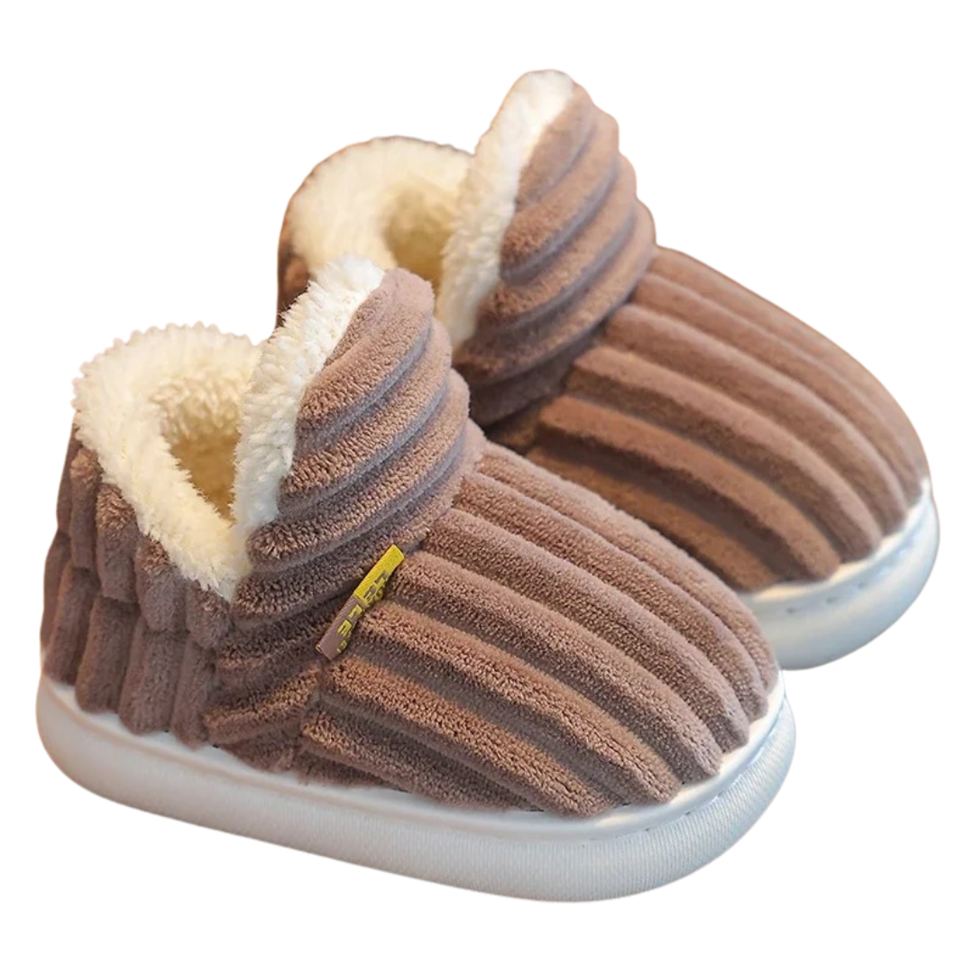 Non-slip children's slippers with soft sole and plush