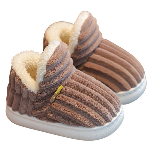Non-slip children's slippers with soft sole and plush