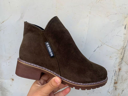 Dames Enkellaarsjes Suède Stijl