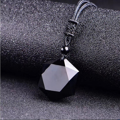 Obsidian Tibetan metaphysical necklace