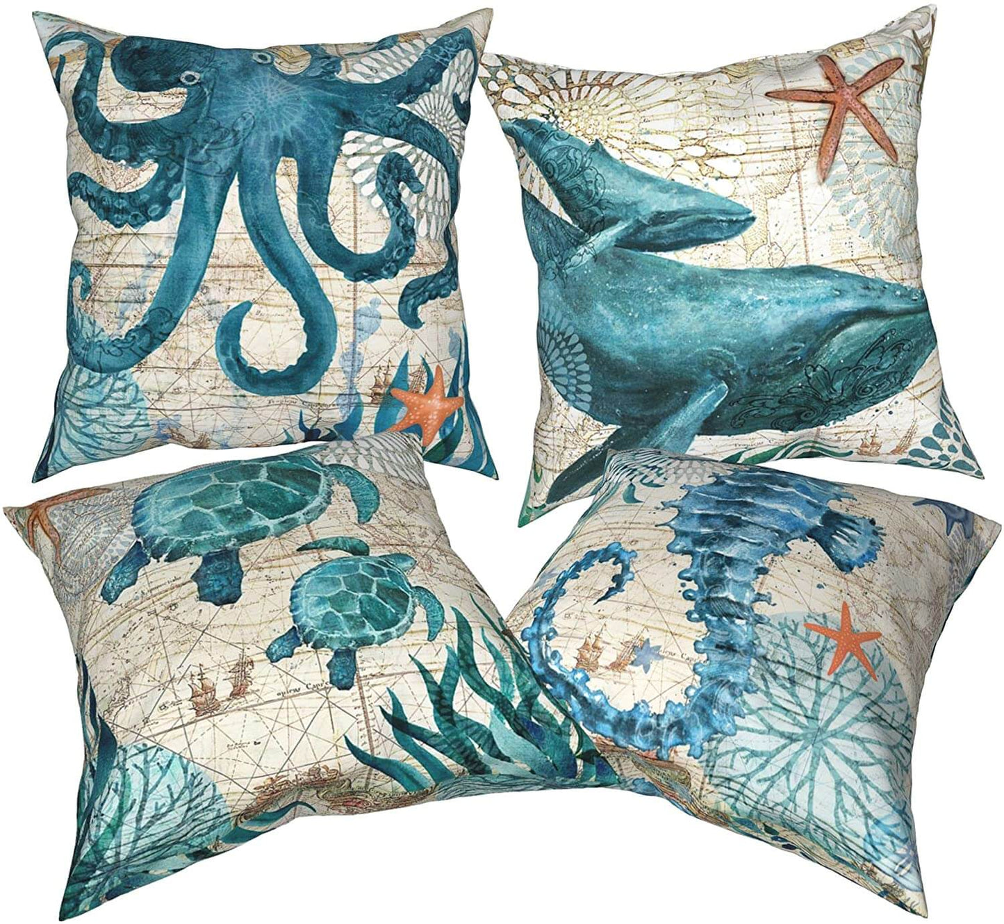 Ocean Themed Printed Cushion Covers