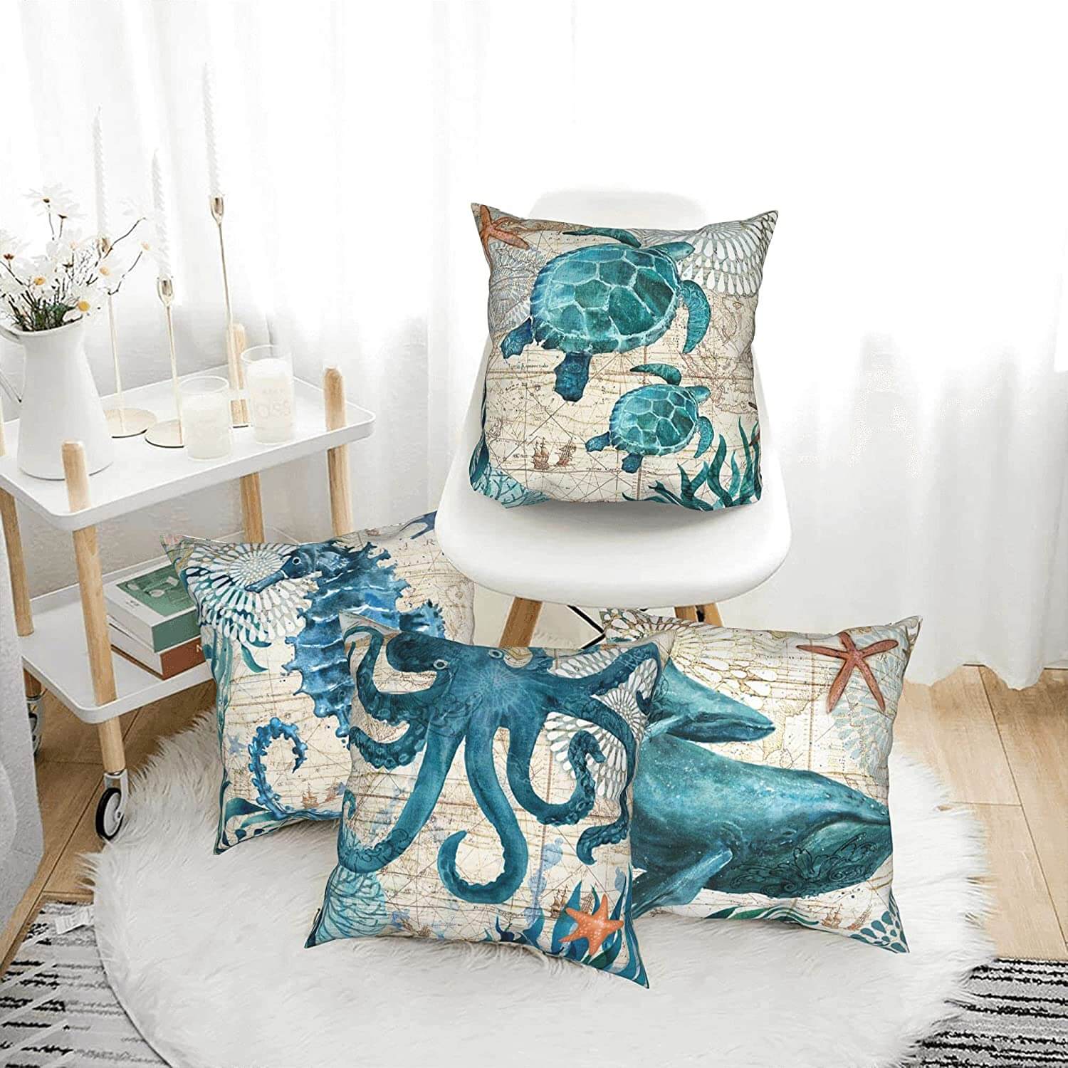 Ocean Themed Printed Cushion Covers