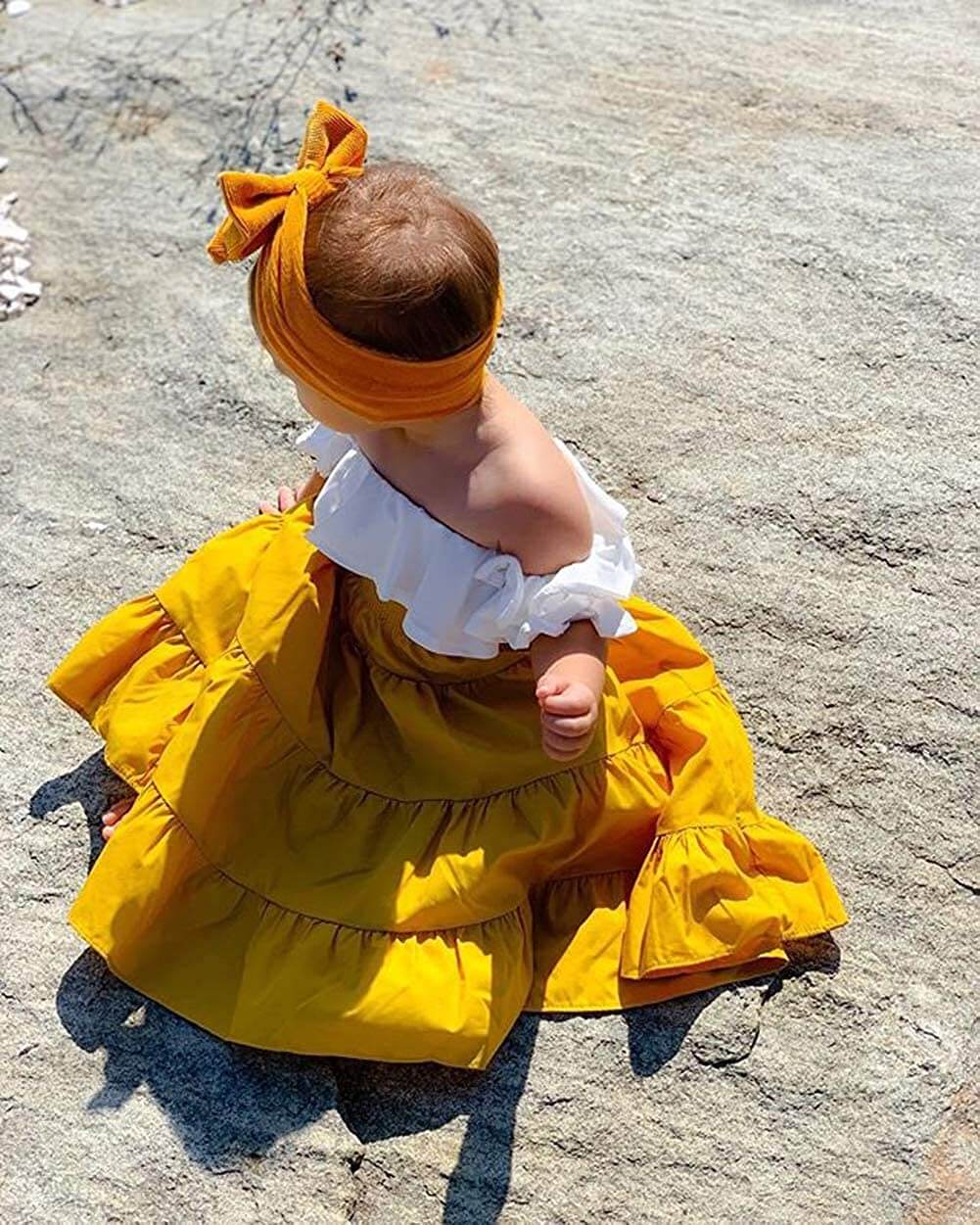 Off Shoulder Crop Top & Ruffle Skirt Set