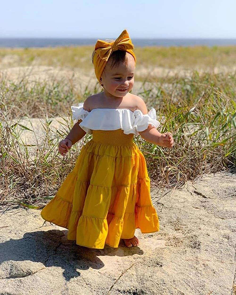 Off Shoulder Crop Top & Ruffle Skirt Set