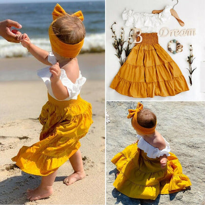 Off Shoulder Crop Top & Ruffle Skirt Set
