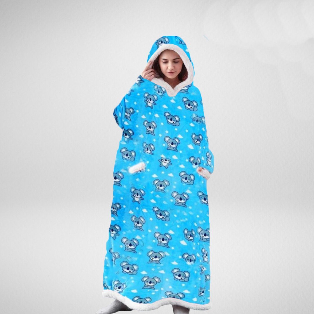 Oversized Blanket Hoodie With Sherpa Lining For Women Microfleece