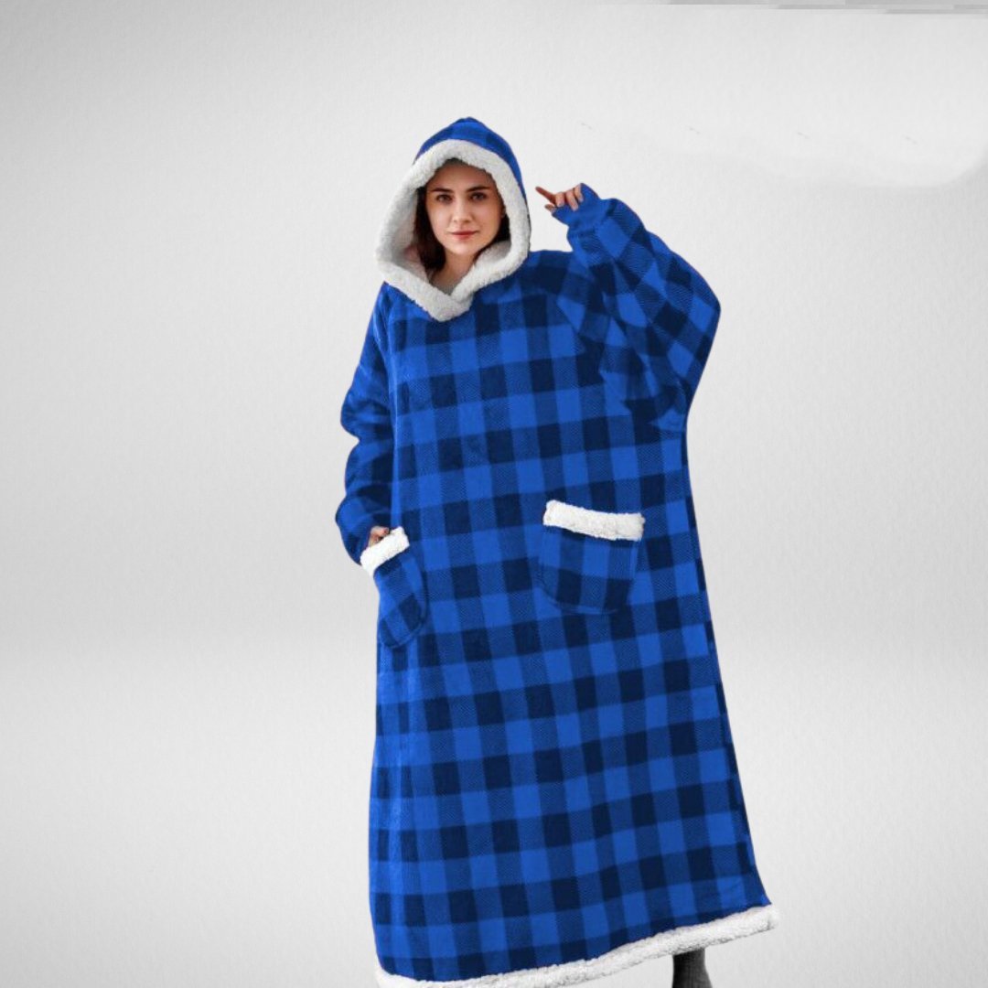 Oversized Blanket Hoodie With Sherpa Lining For Women Microfleece