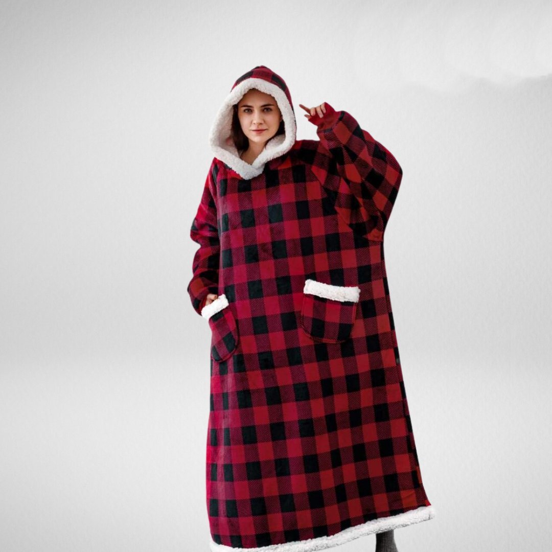 Oversized Blanket Hoodie With Sherpa Lining For Women Microfleece