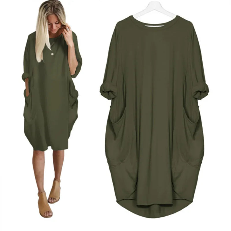 Oversized Dress with Pocket Details for Women