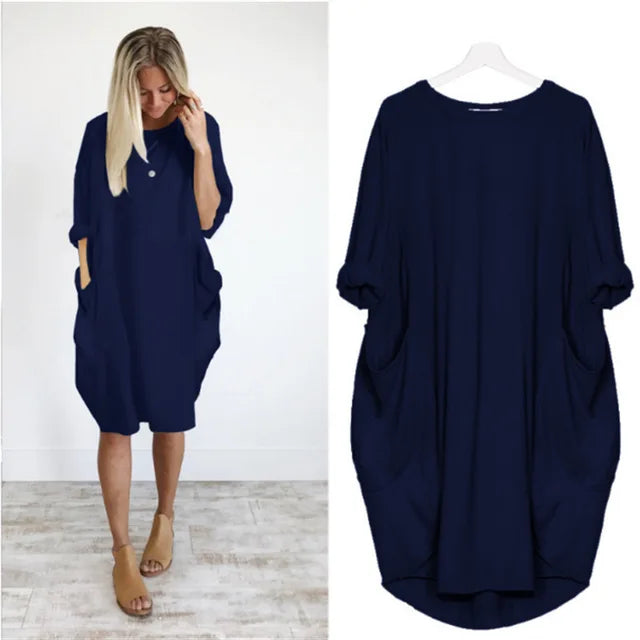 Oversized Dress with Pocket Details for Women