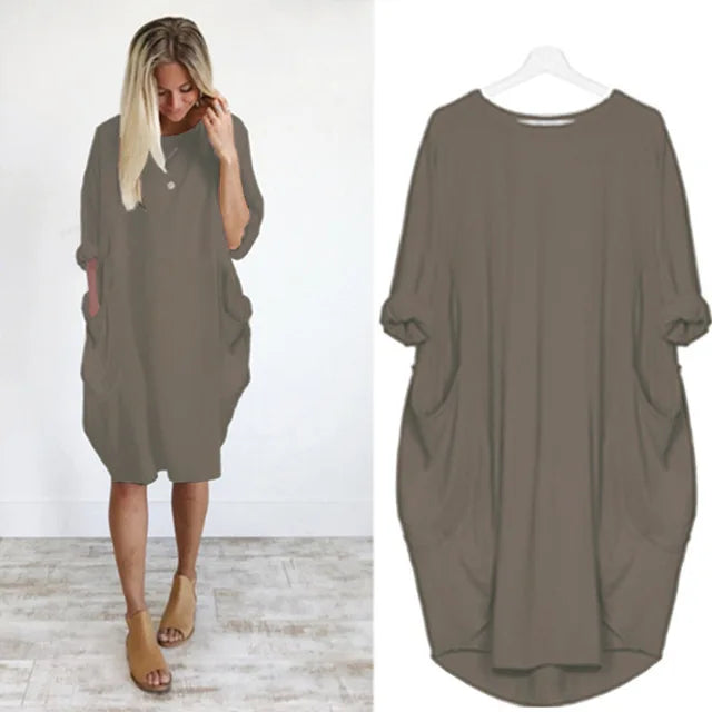 Oversized Dress with Pocket Details for Women