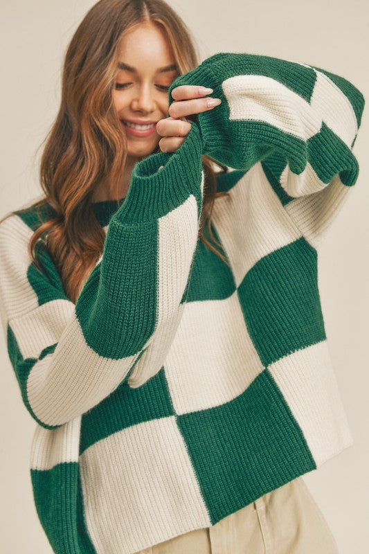 Oversized Pullover Check pattern
