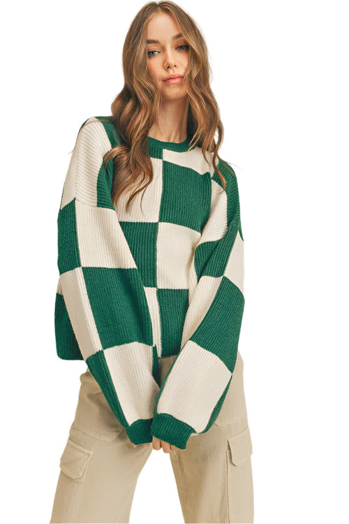 Oversized Pullover Check pattern