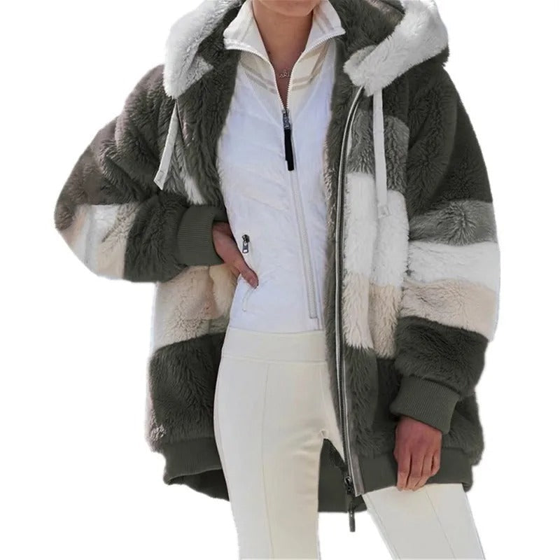 Oversized women's hooded jacket