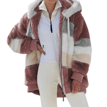 Oversized women's hooded jacket