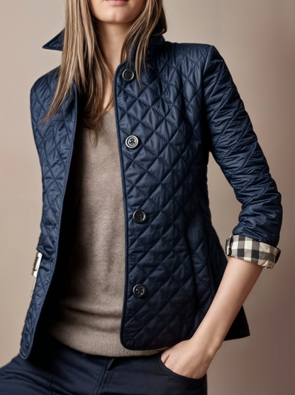 Padded women's jacket with turn-up collar
