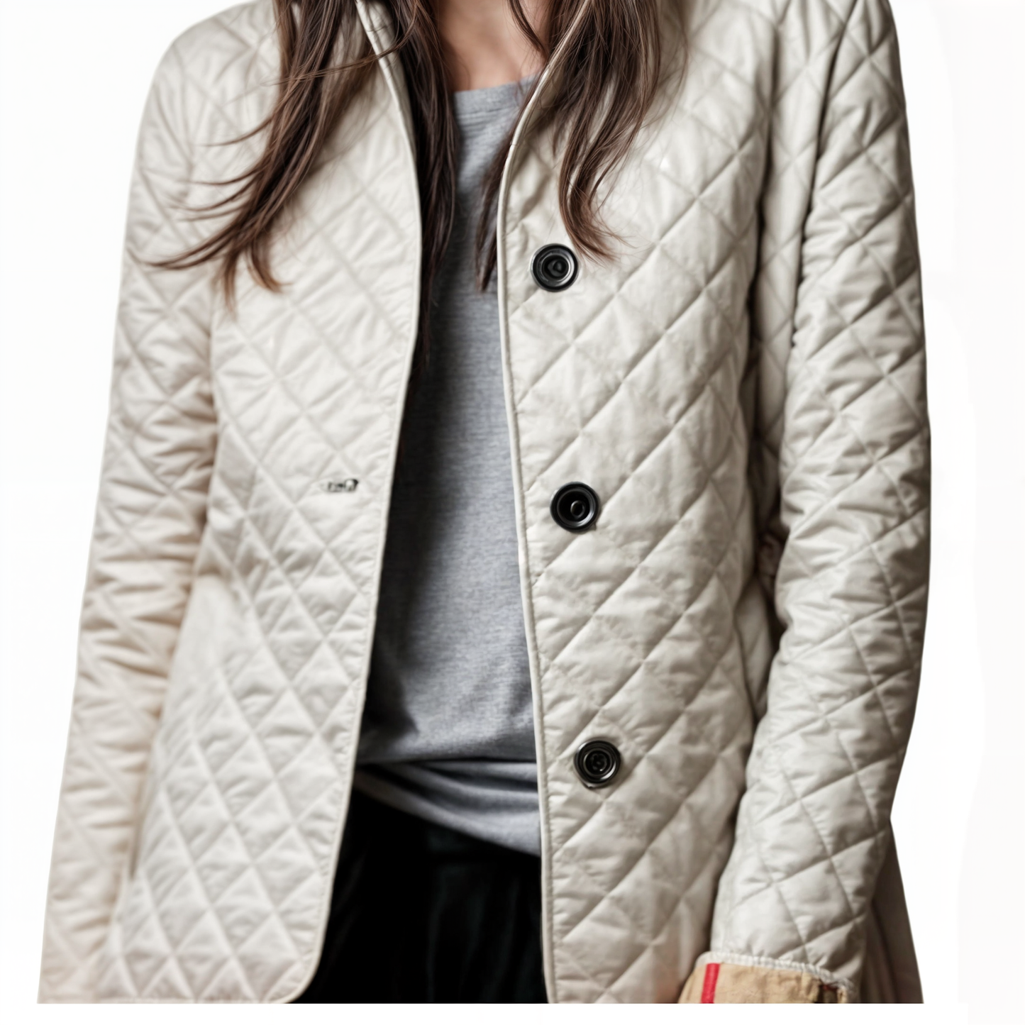 Padded women's jacket with turn-up collar